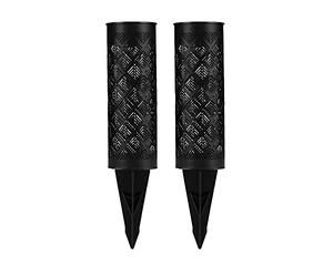 Pauleen 48171 Kit de 2 piquets solaires à planter Sunshine Purity, noir, éclairage extérieur, métal, plastique, solaire 1800K