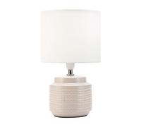 Pauleen 48219 lampe à poser Bright Soul max. 20 Watt faite à la main crème, beige Lampe de chevet de look Boho en tissu, céramique E14