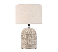 Pauleen 48223 lampe à poser Tender Pearl max. 20 Watt faite à la main Lampe de chevet beige de look bohème en tissu, céramique E14