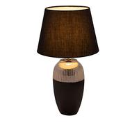 Pauleen 48226 Poser Midnight Beauty Max. 20 Watt Faite à la Main Noir, Argent Lampe de Chevet de Look Glamour en Tissu, céramique E27