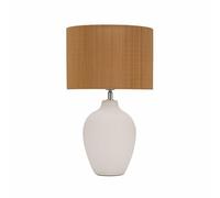 Pauleen Lampe à poser Paulmann 48231 Timber Glow, max. 20 watts, beige, blanc, bambou, céramique, E27