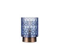 Pauleen 48242 Chic Glamour Lampe de table mobile en verre avec fonction minuteur Batterie 6H Sans câble Bleu/laiton
