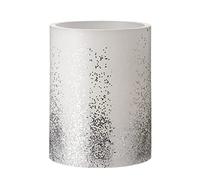 Pauleen 48247 Glowing Glitter BIG Candle Bougie en cire avec batterie et fonction minuterie 6H Minuterie Blanc/argenté