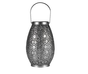 Pauleen 48294 Lanterne LED Sunshine Temptation 23,5 cm Argent IP44 luminaire Solaire, Métal, 0.025 W