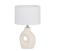 Pauleen 48319 Lampe de table Pure Crush E14 max. 20W crème, beige mat tissu, céramique lampe de chevet