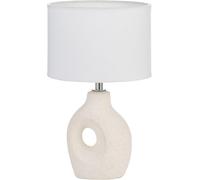 Pauleen 48319 Table Lamp Pure Crush E14 Max. 20w Cream, Beige Matt Fabric, Ceramic Bedside Lamp
