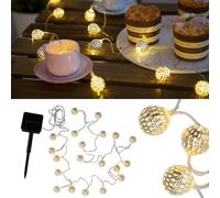 Pauleen Guirlande Solaire Glamour Ip44 2,8m 3000k 20x0,075lm Argent#Noir