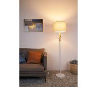 Pauleen Lampadaire LED Grand Romance 160cm Beige Bois Blanc 7W = 60W E27 Passer