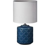 Pauleen Lampe À Poser Glowing Midnight Max20w E14 Tissu/Céramique Blanc/Bleu
