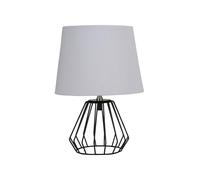Pauleen 48322 lampe à poser Shiny Diamond E27 max. 20W gris clair, Noir mat Tissu, aluminium Table de chevet