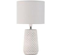 Pauleen 48215 lampe à poser Pretty Purity max. 20W faite main blanc, gris Lampe de chevet Look Naturel en tissu, béton E14