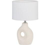 Pauleen 48319 Lampe à poser Pure Crush E14 max. 20W Crème, beige mat tissu, céramique lampe de chevet