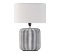 Pauleen Lampe À Poser Pure Shine Max20w E14 Tissu/Céramique Gris/Blanc 230v