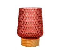 Pauleen Lampe À Poser Rose Glamour E27 30lm 2700k Pile Min Verre/Bois Rose