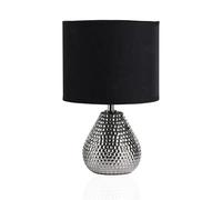Pauleen 48018 Sip of silver lampe à poser max. 20W luminaire à poser E14 lampe de chevet Argent Noir 230V céramique/tissu sans ampoule