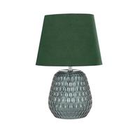 Pauleen Lampe à poser 48157 Crystal Velours – Abat-jour tissu velours, verre vert, E14 40W 230V