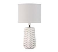 Pauleen lampe à poser Pretty Purity 48215 – faite main, blanc/gris, tissu et béton, E14, 20W max