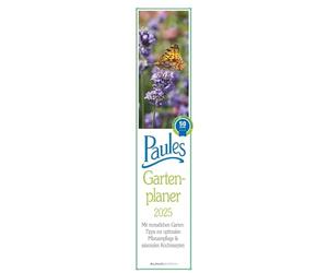 Paules Planificateur de jardin 2025 - Planificateur mural à rayures - Calendrier de cuisine - 11,3 x 49,5 cm