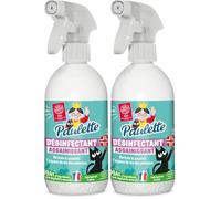 Paulette - Désinfectant Assainissant Animaux - Multi-Surfaces - 99,4% Naturel, Certifié Ecocert - Fabriqué en France - Parfum Pin - Spray 500 ml (Lot de 2)