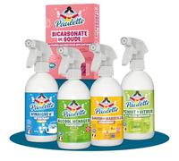 Paulette - Lot Essentiels du Ménage - Désinfectant Dégraissant Détartrant | Alcool Ménager Citron - Bicarbonate de Soude - Produit à Vitres - Savon de Marseille - Vinaigre 8° Agrumes