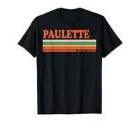Paulette Rétro Personnalisé Prénom Vintage Rayures T-Shirt Graphique avec Valeur