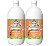 Paulette - Savon Noir Concentré Fleur d'Oranger - Ultra-Dégraissant Ménager aux Cristaux de Soude Multi-Surfaces Ecocert - Fabriqué en France - 1 L (Lot de 2)