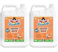 Paulette - Savon Noir Fleur d'Oranger - Ultra-Dégraissant Ménager aux Cristaux de Soude Multi-Surfaces Ecocert - Fabriqué en France - 5 L (Lot de 2)