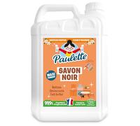Paulette - Savon Noir Fleur d'Oranger - Ultra-Dégraissant Ménager aux Cristaux de Soude Multi-Surfaces Ecocert - Fabriqué en France - 5 L