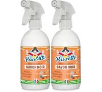 Paulette - Savon Noir Fleur d'Oranger - Ultra-Dégraissant Ménager aux Cristaux de Soude Multi-Surfaces Ecocert - Fabriqué en France - 500 mL (Lot de 2)