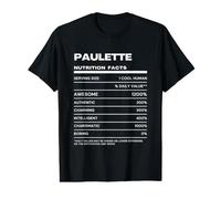 Paulette Valeur Nutritive Nom Drôle T-Shirt Graphique avec Valeur