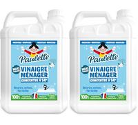 Paulette - Vinaigre Ménager Concentré 14° Fleur de Pomme - Nettoyant Détartrant Multi-Surfaces Ecocert - Fabriqué en France - 5 L (Lot de 2)