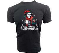 PAULGOS T-shirt homme "Squelette Musique et Café Modèle 2