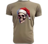 PAULGOS T-Shirt homme "Tête de mort Noël