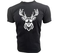 PAULGOS T-shirt pour hommes "Tête de cerf avec lunettes de soleil"