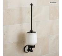 PaulGurkes Brosse WC rétro noire avec insert en céramique blanche