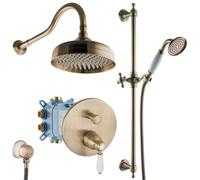 PaulGurkes Ensemble de Douche Rétro Antique à Encastrer en Laiton Bronze