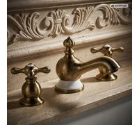 PaulGurkes Robinet de lavabo 3 trous Vintage en Bronze Antique en Laiton