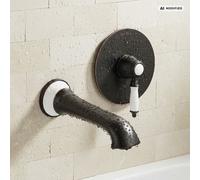PaulGurkes Robinet de lavabo encastré 2 trous Noir Nostalgie Monocommande