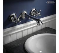PaulGurkes Robinet de lavabo encastré 3 trous pour baignoire Nostalgie Retro