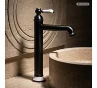 PaulGurkes Robinet de lavabo Long pour vasque Nostalgie Antique Noir