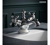 PaulGurkes Robinet de lavabo rétro antique mitigeur à deux poignées petit