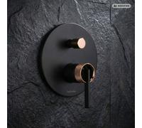 PaulGurkes Robinet encastré Noir Mat Or Rose 2 Voies