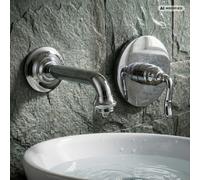 PaulGurkes Robinet lavabo 2 trous mitigeur baignoire Chrom Série GAIA incluant