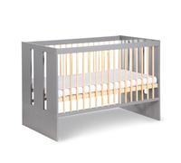 Pauline Lit Bébé Enfant Évolutif À Barreaux Avec Sommier Réglable Gris / Bois 120x60 Cm Gris