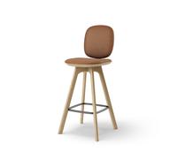 Pauline Tabouret Comfort de Bar H65 Chêne/Cuir Brandy