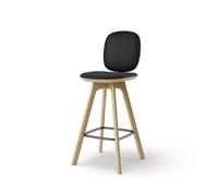 Pauline Tabouret Comfort de Bar H65 Chêne/Cuir Noir