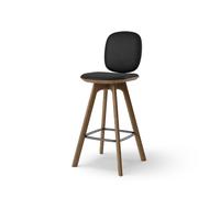 Pauline Tabouret Comfort de Bar H75 Chêne Fumé/Cuir Noir