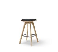 Pauline Tabouret de Bar H65 Chêne/Cuir Noir