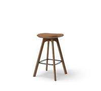 Pauline Tabouret de Bar H65 Chêne Fumé/Cuir Brandy