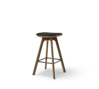 Pauline Tabouret de Bar H65 Chêne Fumé/Cuir Noir